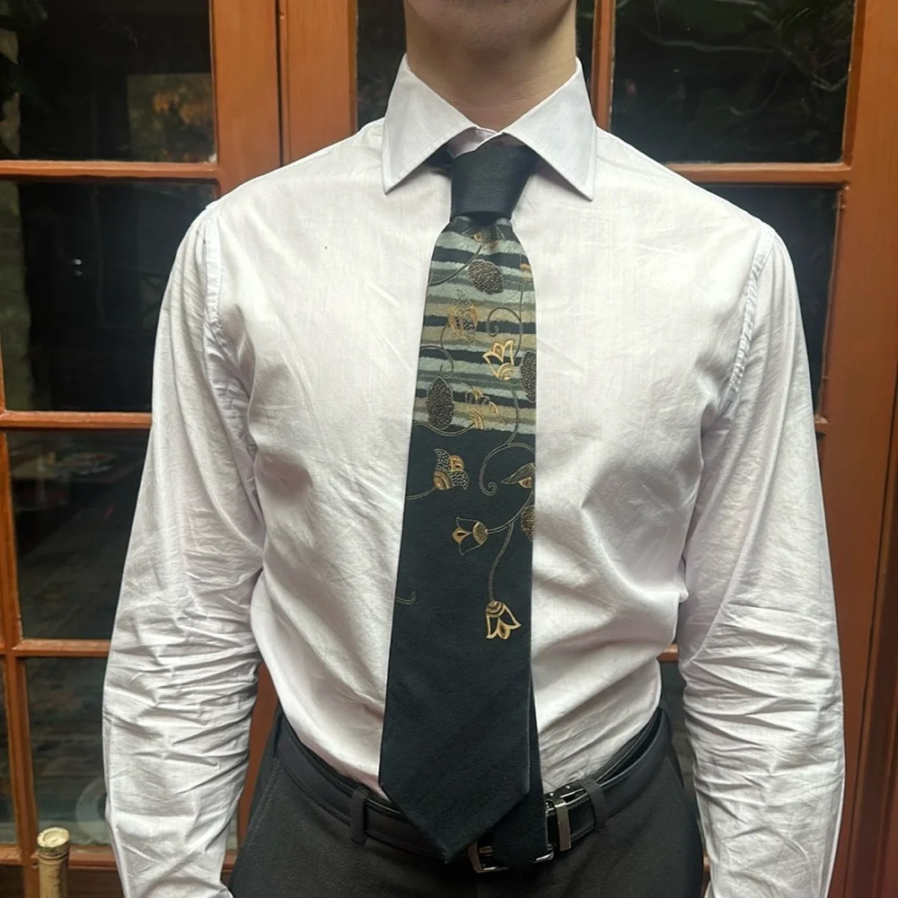 Sonia Rykiel Homme Vintage 100% Silk Black Tie